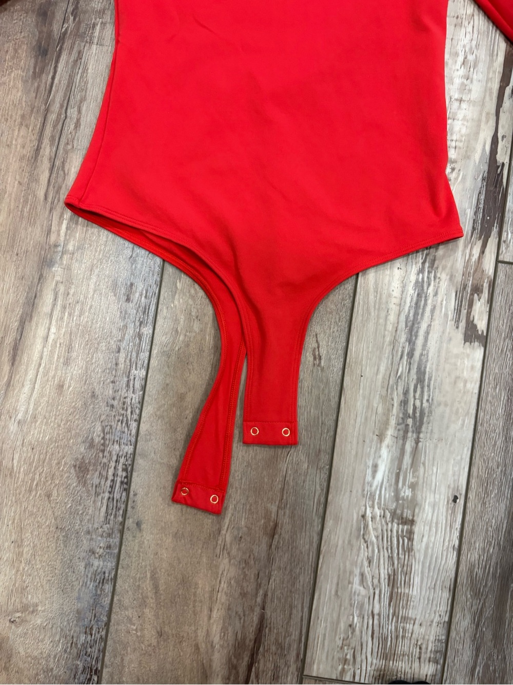 Red Square Neck Bodysuit